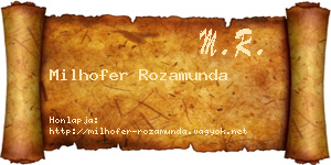 Milhofer Rozamunda névjegykártya